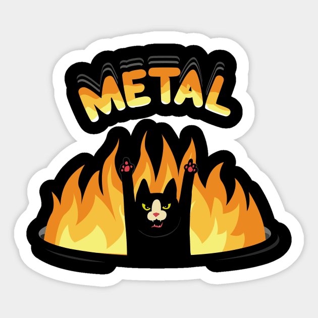 Heavy Metal Cat Sticker by BOEC Gear